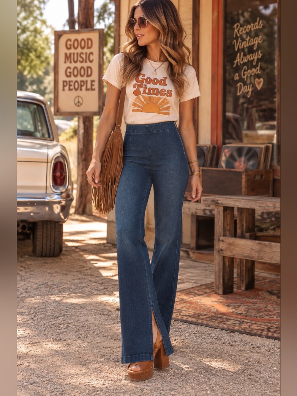 Free People flat front side zip silt wide leg jean size 30